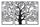 Pannello Albero della Vita Nero Set 3Pz 165x2x110 cm in Ferro Nero