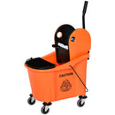 Carrello Pulizie Secchio 36L con Separatore Acqua e Strizzatore Rimovibile 54x41x91,5 cm  Arancione