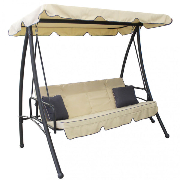online Dondolo Antigua con Cuscini 208x116x168 h cm in Acciaio Nero