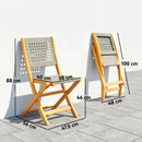Set di 2 Sedie Pieghevoli da Giardino 47,5x56x88 cm in Rattan PE e Legno di Acacia Grigio      