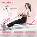 Macchina per Addominali Attrezzo Fitness Multiuso Pieghevole Vogatore in Acciaio Rosa      