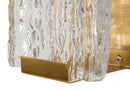 Lampada da Muro Oblin 36x15x10 cm in Vetro e Ferro Oro e Naturale      