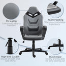Sedia da Gaming 60x63x113-125 cm in Similpelle Grigia e Nera