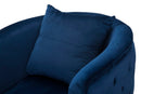 Poltrona Bucarest Blu Elettrico 76x74x73 cm in Playwood Spugna Tessuto e Metallo Blue e Oro