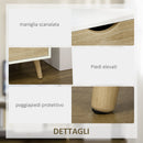Mobile TV Fino a 55" 110x40x50 cm con Cassetti Ripiani Aperti e Armadietti in Truciolato Bianco e Colore Legno