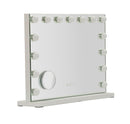 Specchio da Tavolo Hollywood 55x14x43 cm in Ferro e Specchio Bianco      