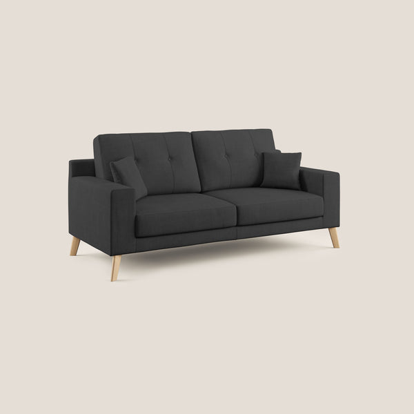 Divano 2 Posti 166x95x91 cm in Tessuto Nero prezzo