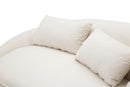 Divano 3 Posti Oslo con Cuscini Crema 185x84x68 cm in Eucalipto e Spugna e Poliestere e Metallo      