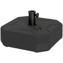 Base per Ombrellone Quadrata Riempibile con Sabbia o Acqua fino a 25kg in HDPE Nero      