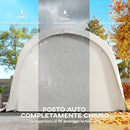 Tenda Garage Auto da Esterno 360x720x270 cm Telaio in Metallo Zincato Copertura in PE UV50+ Crema      