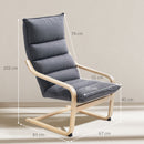 Poltrona a Dondolo Moderna 67x83x105 cm Cuscini Effetto Velluto Struttura in Legno Grigio  
