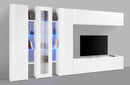 Parete Attrezzata Soggiorno 340x30x180 cm Maruska n°1 Bianco Lucido 