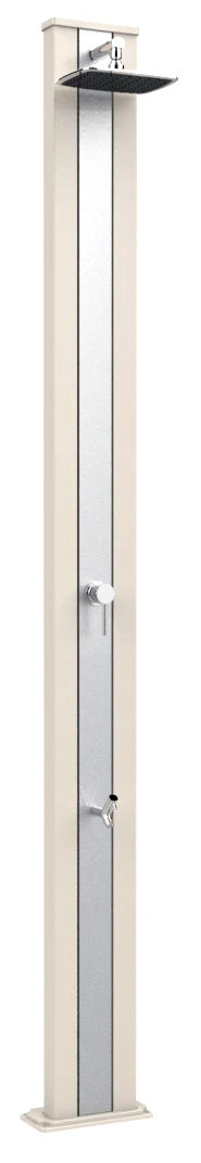 Doccia Solare da Esterno Giardino 30L Miscelatore e Lavapiedi Arkema Spring S Fascia Inox Bianco Cr acquista