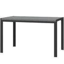 Tavolo da Giardino per 4 Persone con Struttura in Metallo 120x70x72 cm in Rattan PE Grigio