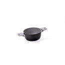 Batteria di Pentole 5 Pezzi Antiaderente Induzione in Alluminio Effetto Pietra Moneta Opale Stone Grey