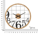 Orologio da Muro Numbers 60x2,5x60 cm in Ferro e MDF Nero e Marrone      