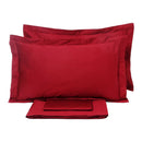 Set Lenzuola Matrimoniale Sopra Sotto e Federe Tinta Unita Garrini Clarice Bordeaux