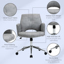 Sedia Operativa da Ufficio 63x66,5x85-95 cm in Tessuto Grigio