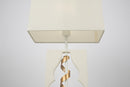 Lampada da tavolo Elegant in Metallo Intreccio Bianco con Oro