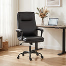 Sedia Ufficio Girevole 66x70x109-119 cm Funzione Dondolo Schienale Alto Capacità 120kg in Pelle PU Nero      