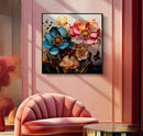 Dipinto su Tela Laccato Narcy A con Cornice 82x4x82 cm in Metallo e Abete e Tela      