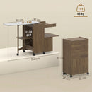 Mobile Asse da Stiro Pieghevole 154x55x87 cm con Porta Ferro e Indumenti con Vano Aperto Marrone      