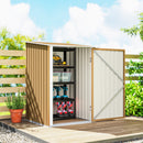 Casetta Box da Giardino Porta Attrezzi 100x104x160 cm con Porta a Battente in Acciaio Galvanizzato Giallo      