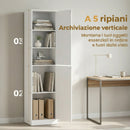 Libreria 40x35x180 cm Scaffalatura Moderna 5 Ripiani in MDF Bianco      