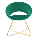 Poltroncina Vintage 66x65x68 cm in Tessuto Effetto Velluto Verde