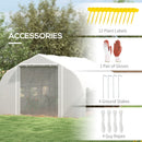 Serra a Tunnel con Porta e 8 Finestre Avvolgibili 4x3m Rivestimento in PE Bianco