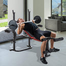 Panca Fitness per Addominali 128x155x112 cm in Acciaio Nero