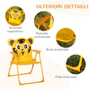 Set 4 Pezzi per Bambini Ombrellone Tavolo Rotondo e 2 Sedie in Acciaio e Tessuto Oxford Giallo      