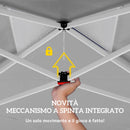Gazebo Pieghevole 296x296x270 cm con Prese d'Aria Sacchi di Sabbia e Borsa in Tessuto Oxford e Metallo Grigio Scuro      