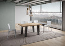 Tavolo Allungabile 160/210x90 cm Svalen Rovere Scortecciato Gambe Antracite      