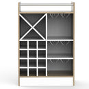 Mobile Bar Cantinetta per 20 Bottiglie Vino 96x64,5x35 cm con Porta Calici in Legno Quercia      