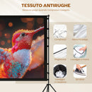 Telo per Proiettore 120" 16:9 HD 4K-8K Angolo di Visione 160° con Treppiedi Pieghevoli Bianco      
