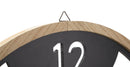 Orologio da Muro Clips 60x2,5x60 cm in Ferro e MDF Nero e Marrone      