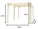 Pergola da Giardino 3x4,98x2,47 m in Legno Senza Copertura 
