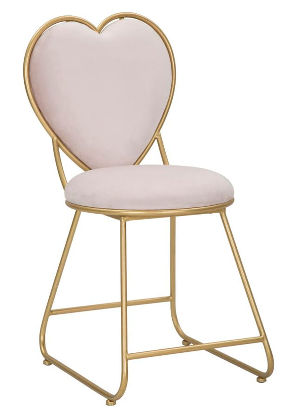 Sedia con Schienale a Cuore 37x47x80 cm in Metallo e Tessuto Imbottito acquista