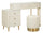 Toeletta Sharon Panna con Puff 120x40x75 cm in Pino e MDF e Metallo e Plastica