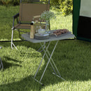 Tavolino da Giardino Pieghevole 76x50x74 cm ad Altezza Regolabile in Metallo e HDPE Grigio Scuro      