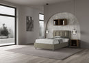 Letto 1 Piazza E Mezzo Imbottito in Similpelle Annalisa Large Cappuccino Varie Misure
