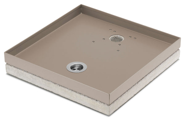 Base Portaciottolo per Fontane 40x40x8 cm in Metallo con Base in Cemento Belfer 42/BSE/10 Tortora online