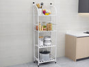 Scaffale 4 Ripiani 34x29x112 cm in Metallo e Plastica Simply Bianco