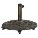 Base per Ombrellone da 20 kg Rotonda con Ruote e Freni in Resina Bronzo      