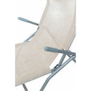 Lettino Sdraio a Dondolo 190x58x97 cm Struttura in Acciaio e Rivestimento in PVC e Poliestere Avorio Mélange      