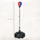 Punching Ball da Terra 147-165 cm con Base Riempibile e Ventose in PU e Plastica Nero      