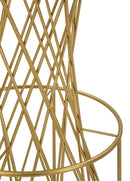 Tavolo Bar Tower New Ø70x103 cm in Ferro e Vetro Oro e Nero      