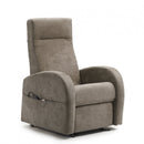 Poltrona Alzapersona Elettrica 2 Motori 74x85x160 cm in Tessuto Grigio chiaro