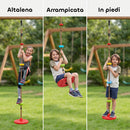 Corda Arrampicata per Bambini con Pedane e Seduta a Disco in HDPE e PE Rosso      